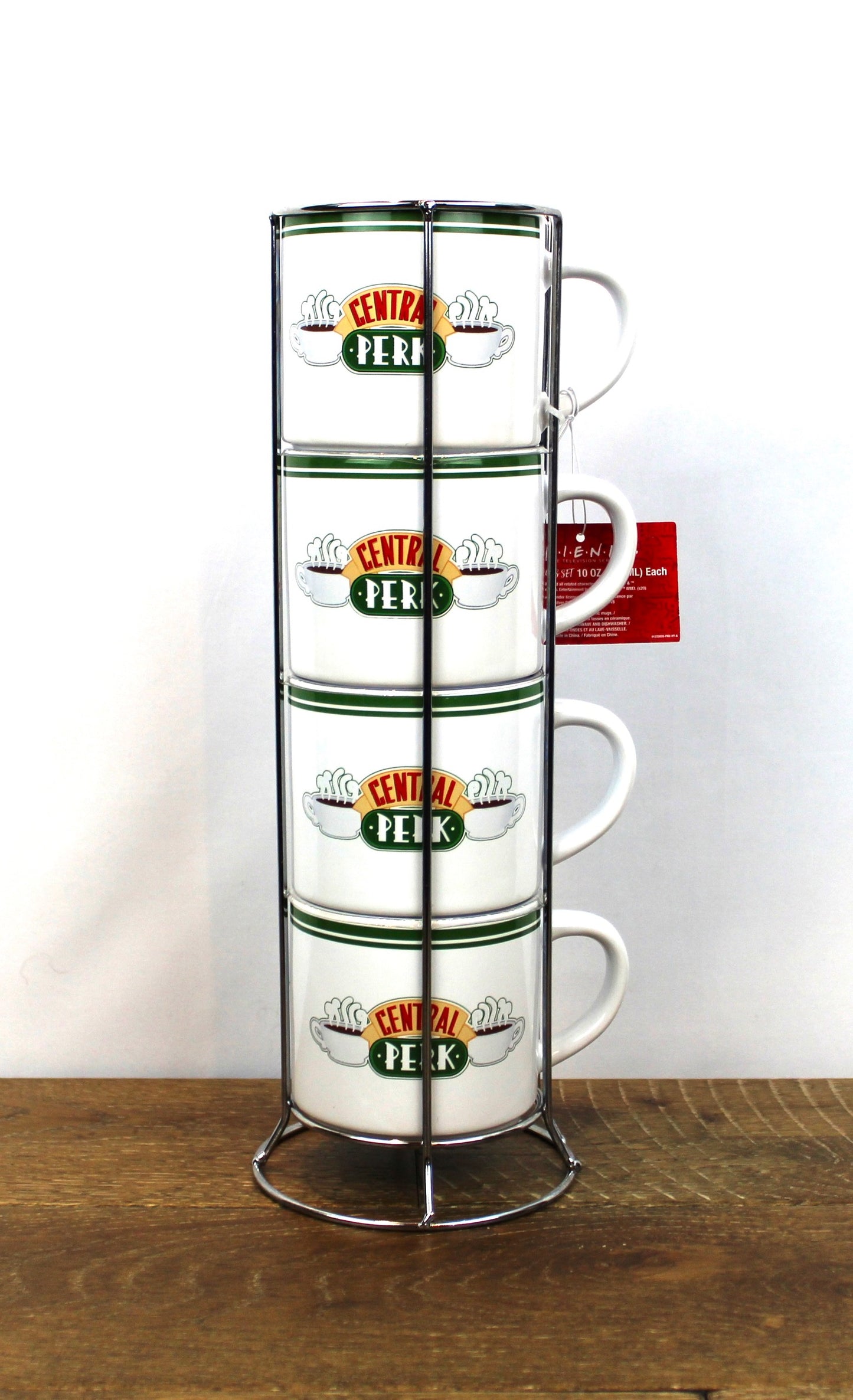 Friends Central Perk 4 Set Catchphrase Mugs w/ Holder