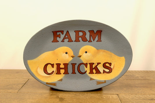 Farm Chicks Wood Plate