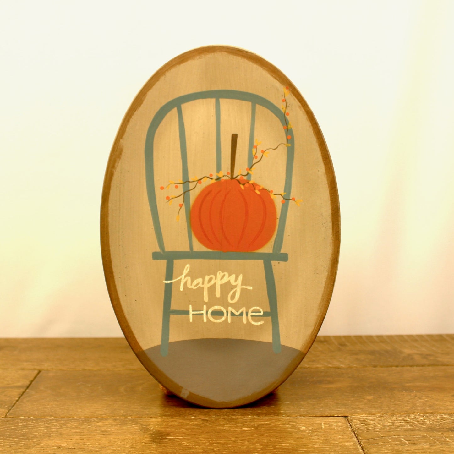 Happy Home Fall Decorative Wooden Plate