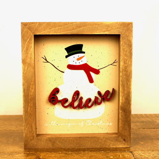 Believe in the Magic of Christmas Wood Framed Sign