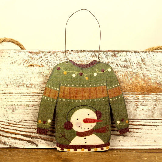 Ugly Christmas Sweater Wood Ornament