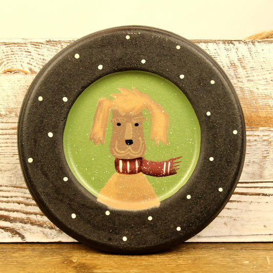 Christmas Dog Wood Plate