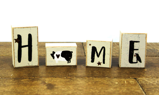 Primitive Home Wood Letter Blocks