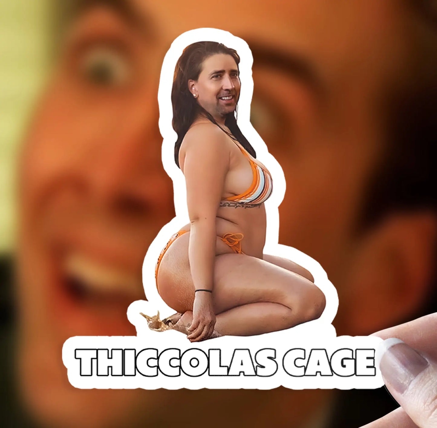 Thiccolas Cage Sticker